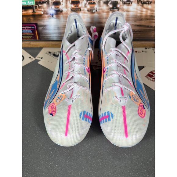 Puma Ultra Match FG/AG Soccer Cleats White Pink Blue 108063-01 Men’s 8.5 main image 5